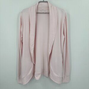 Softies Ultra Dream Cascade Cardigan with Thumbholes in Blush Pink size S